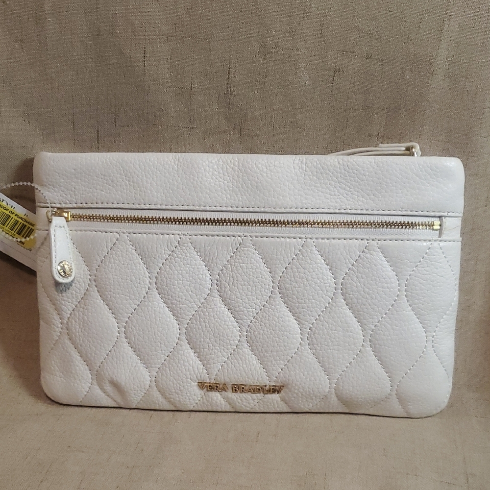 Vera Bradley White Quilted Clutch